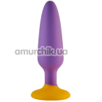 Анальна пробка Love Signal Bounce Buddy Medium, фіолетово-жовта - Фото №1