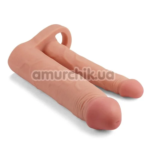 Двойная насадка - удлинитель пениса Lovetoy Pleasure X-Tender Series LV314011, телесная