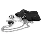 Анальная пробка с фиксаторами для рук Art Of Sex Handcuffs With Metal Anal Plug, черная - Фото №1