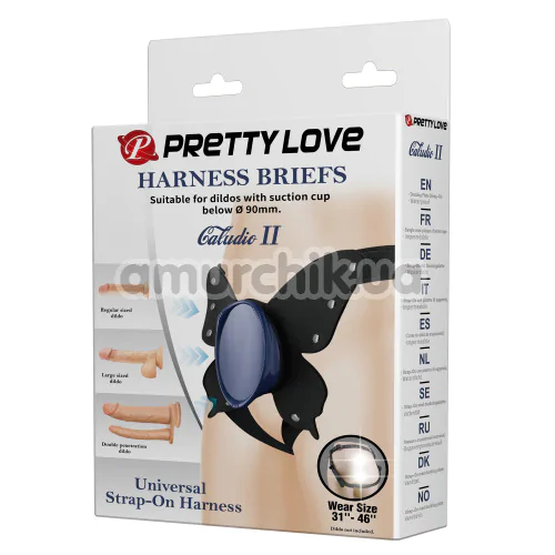 Трусики для страпона Pretty Love Harness Briefs Caludio II, черные