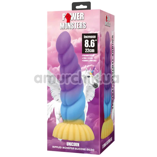 Фаллоимитатор Power Monsters Unicorn, разноцветный