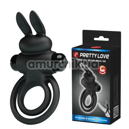 Віброкільце Pretty Love Vibrant Penis Ring III, чорне
