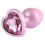 Анальная пробка с розовым кристаллом Matrix Mont Candy Pink Heart Gem Plug S, розовая - Фото №1