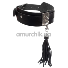Ошейник с поводком Kinky Diva Collar Me! Teasing Tassel Collar, черно-серебряный - Фото №1