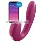 Вибратор с вакуумным стимулятором Satisfyer Sunray, бордовый - Фото №1
