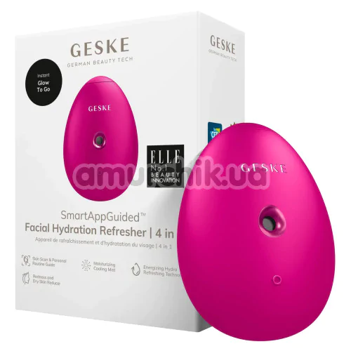 Увлажнитель для кожи лица Geske Facial Hydration Refresher 4 in 1 Oval, ярко-розовый