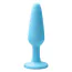 Анальная пробка с голубым кристаллом Alume Silicone Long Plug S, голубая - Фото №8