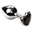 Анальна пробка з чорним кристалом SWAROVSKI Silver Heart Black Diamond Small, срібна