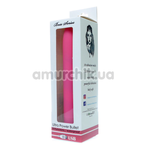 Вибратор Boss Series Ultra Power Bullet, розовый