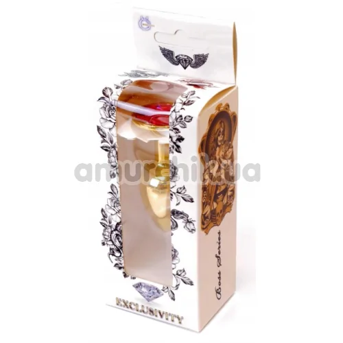 Анальная пробка с розовым кристаллом Exclusivity Jewellery Gold Plug, золотая