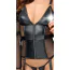 Комплект Cottelli Collection Bondage, черный: корсет с фиксаторами для рук + трусики-стринги - Фото №5