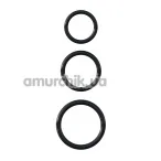 Набор эрекционных колец Fantasy C-Ringz Silicone 3-Ring Stamina Set, черный - Фото №1