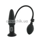 Анальный расширитель с вибрацией Inflatable Butt Plug, черный - Фото №1
