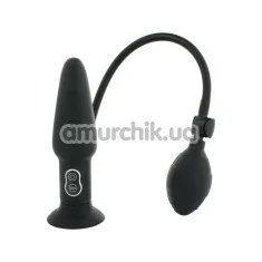 Анальный расширитель с вибрацией Inflatable Butt Plug, черный - Фото №1