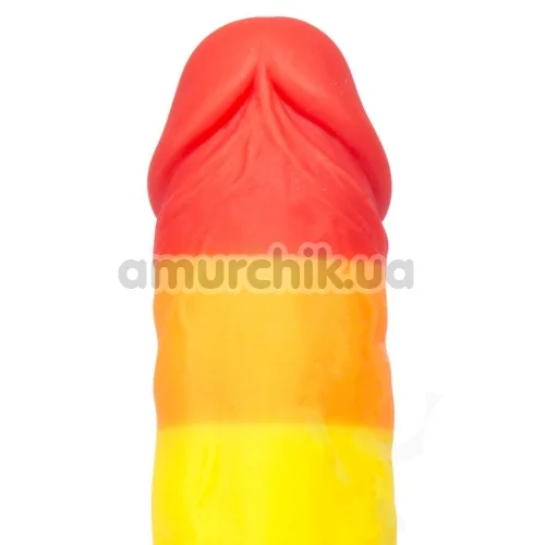Фалоімітатор Pride Dildo з мошонкою, райдужний