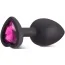 Анальна пробка з рожевим кристалом Silicone Jewelled Butt Plug Heart Small, чорна - Фото №5