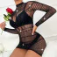 Сукня Star Night Hollow Fishnet Transparent Rhinestone Dress, чорна - Фото №5