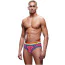 Трусы мужские с открытыми ягодицами Envy Rainbow Hearts Bubble Butt Jock, разноцветные - Фото №1