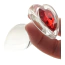 Анальная пробка с красным кристаллом Crystal Desires Heart S, прозрачная - Фото №6