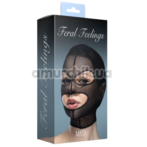 Маска Feral Feelings Hood Mask - відкриті рот і очі, чорна