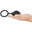 Эрекционное кольцо с утяжелителем Black Velvets Cock Ring & Weight, черное - Фото №5