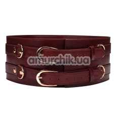 Бондажний пояс Liebe Seele Wine Red Leather Bondage Waist Belt S, бордовий - Фото №1