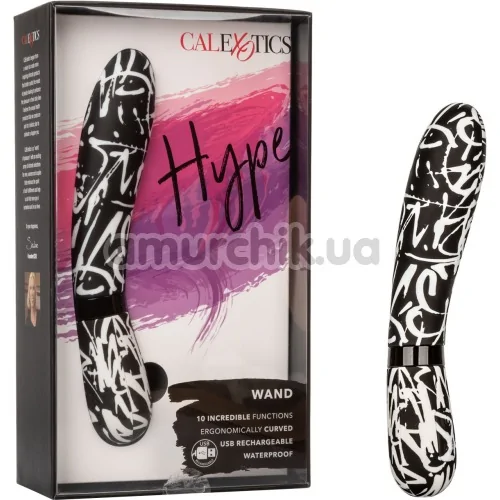 Вибратор для точки G Hype Wand, черно-белый