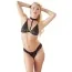 Комплект Cottelli Collection Bra and Slip 2213060 чорний: бюстгалтер + трусики-стрінги - Фото №1