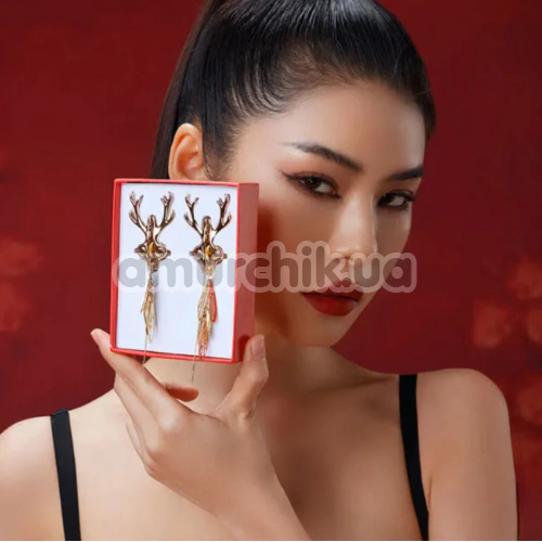 Зажимы для сосков Lockink Stag Nipple Clamps, золотые