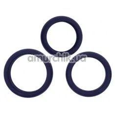 Набір ерекційних кілець Hombre Xtra Stretch Silicone C-Bands, синій - Фото №1