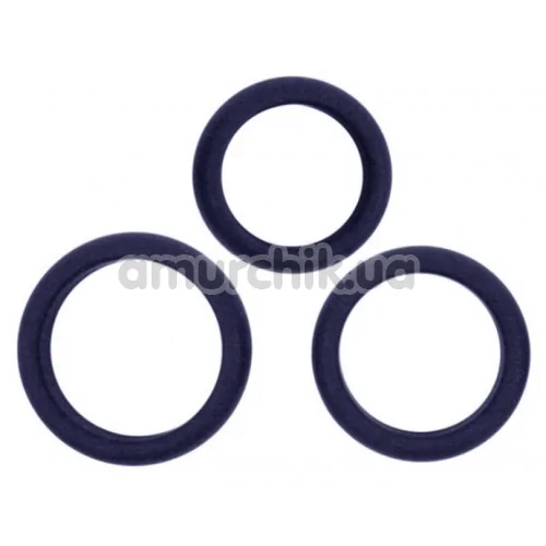 Набор эрекционных колец Hombre Xtra Stretch Silicone C-Bands, синий - Фото №1