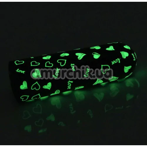 Кліторальний вібратор Heart Massager Glow In The Dark, чорний