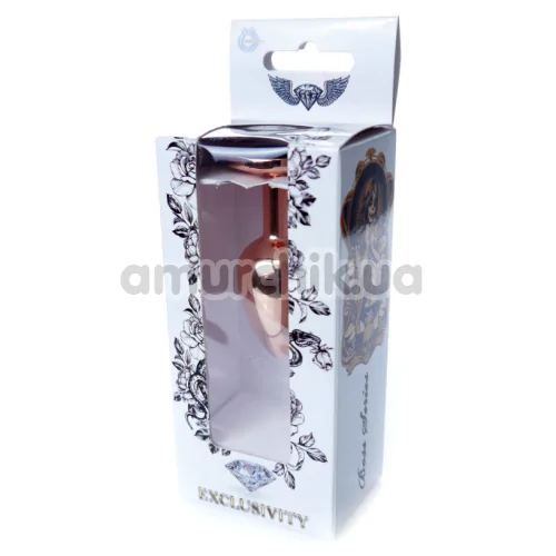 Анальна пробка з чорним кристалом Exclusivity Jewellery Red Gold Plug, золота