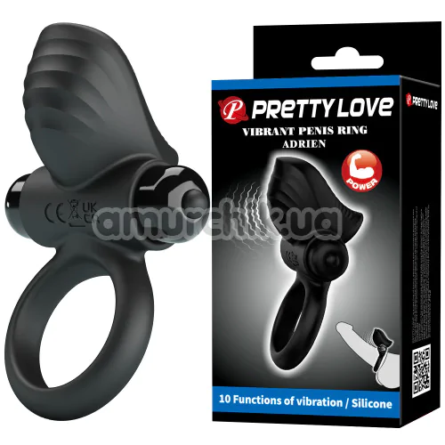 Віброкільце для члена Pretty Love Adrien, чорне