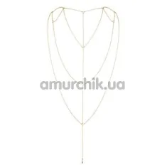 Прикраса для тіла Bijoux Indiscrets The Magnifique Collection Back and Cleavage Chain, золота - Фото №1