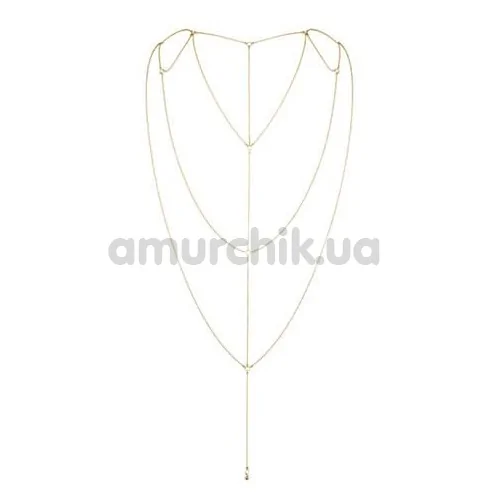 Прикраса для тіла Bijoux Indiscrets The Magnifique Collection Back and Cleavage Chain, золота - Фото №1