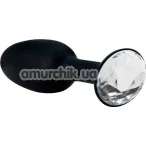 Анальна пробка Crystal Amulet Silicone Butt Plug Large, чорна - Фото №1