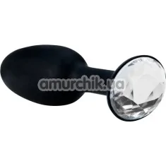 Анальная пробка Crystal Amulet Silicone Butt Plug Large, черная - Фото №1