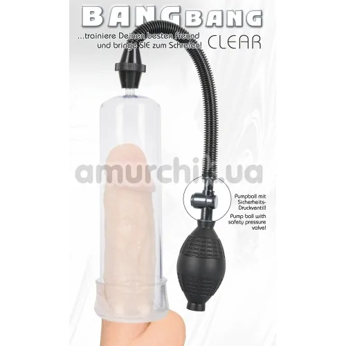 Вакуумна помпа Bang Bang Penispump, прозора