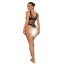 Боди Star Night Mesh Rhinestone Lines Bodysuit, черное - Фото №7