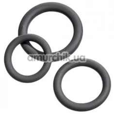 Набір з 3 ерекційних кілець Malesation Cock Ring Set Beginner, чорний - Фото №1