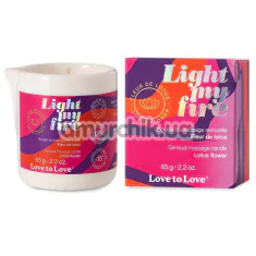 Масажна свічка Love To Love Light My Fire Lotus - лотос, 65 мл - Фото №1