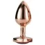 Анальная пробка с розовым кристаллом Gleaming Love Gold Plug Heart L, золотая - Фото №3