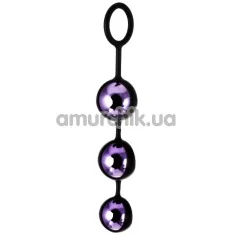 Вагинальные шарики тройные A-Toys Pleasure Balls 3.5 см, фиолетовые - Фото №1
