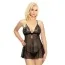 Комплект SoftLine Collection Audrey черный: пеньюар + трусики-стринги - Фото №1