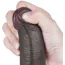 Фалоімітатор Sliding-Skin Dual Layer Dong 9 з мошонкою, коричневий - Фото №12