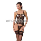 Комплект Passion Gracia Corset, чорний: корсет + трусики-стрінги - Фото №1