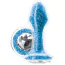 Анальна пробка Stardust Premium Glass Plug Glam, блакитна - Фото №1