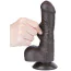 Фаллоимитатор Sliding-Skin Dual Layer Dong 7 с закрытой головкой, коричневый - Фото №6