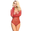 Боді Star Night Sexy Fishnet Rhinestone Bodysuit, червоне - Фото №2
